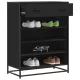 Fekete szerelt fa és fém cipőszekrény 75 x 38 x 97,5 cm