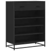 Fekete szerelt fa és fém cipőszekrény 75 x 38 x 97,5 cm