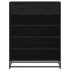 Fekete szerelt fa és fém cipőszekrény 75 x 38 x 97,5 cm