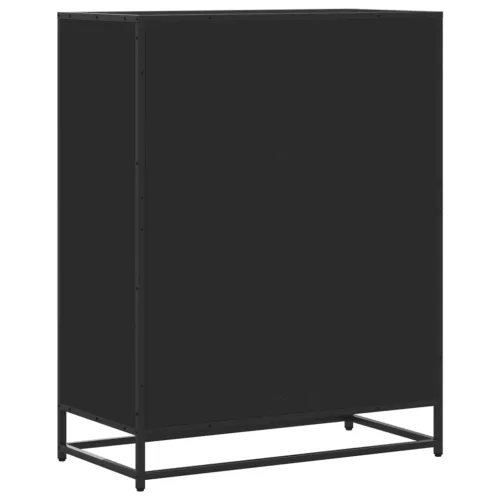 Fekete szerelt fa és fém cipőszekrény 75 x 38 x 97,5 cm