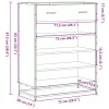 Fekete szerelt fa és fém cipőszekrény 75 x 38 x 97,5 cm
