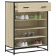 Sonoma tölgy színű szerelt fa és fém cipőszekrény 75x38x97,5 cm