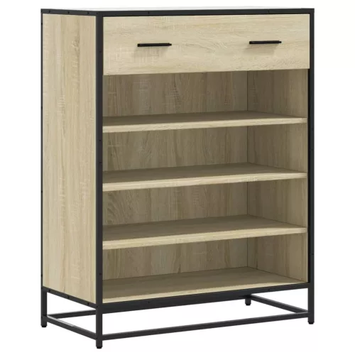 Sonoma tölgy színű szerelt fa és fém cipőszekrény 75x38x97,5 cm