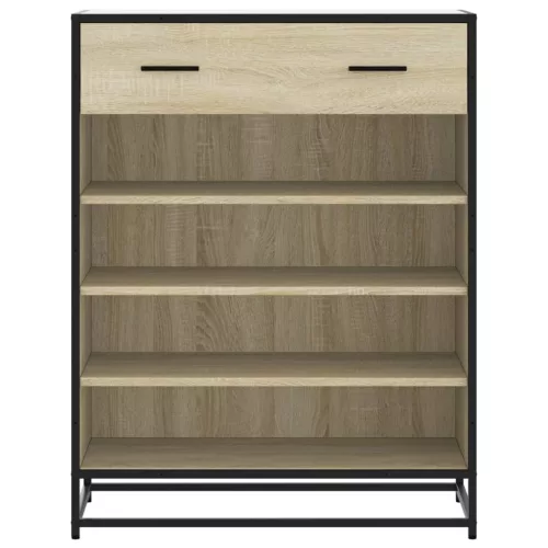 Sonoma tölgy színű szerelt fa és fém cipőszekrény 75x38x97,5 cm