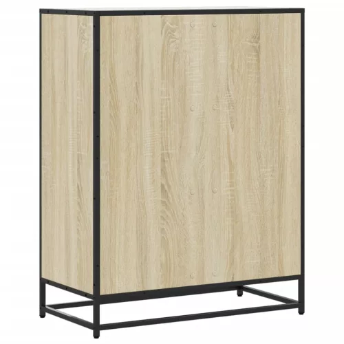 Sonoma tölgy színű szerelt fa és fém cipőszekrény 75x38x97,5 cm