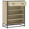 Sonoma tölgy színű szerelt fa és fém cipőszekrény 75x38x97,5 cm