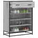 Szürke sonoma szerelt fa és fém cipőszekrény 75 x 38 x 97,5 cm