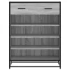 Szürke sonoma szerelt fa és fém cipőszekrény 75 x 38 x 97,5 cm