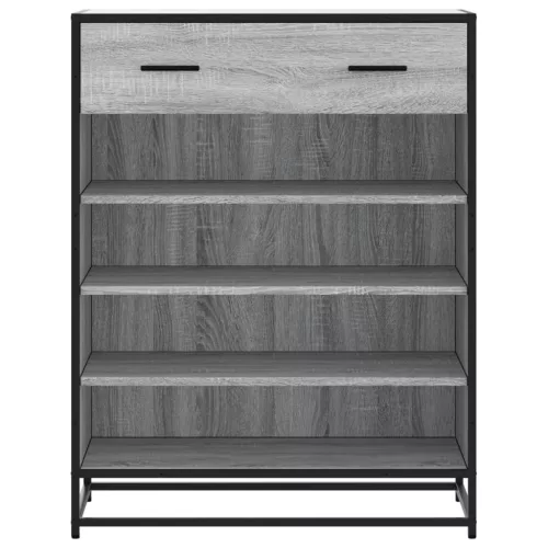 Szürke sonoma szerelt fa és fém cipőszekrény 75 x 38 x 97,5 cm