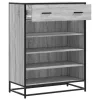 Szürke sonoma szerelt fa és fém cipőszekrény 75 x 38 x 97,5 cm