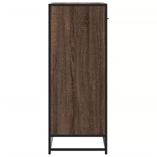Barna tölgy színű szerelt fa és fém cipőszekrény 75x38x97,5 cm