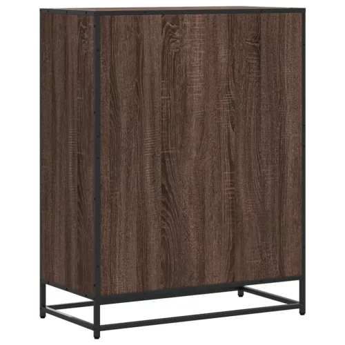 Barna tölgy színű szerelt fa és fém cipőszekrény 75x38x97,5 cm