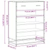Barna tölgy színű szerelt fa és fém cipőszekrény 75x38x97,5 cm