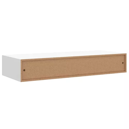 Fehér MDF falra szerelhető fiókos polc 60 x 23,5 x 10 cm