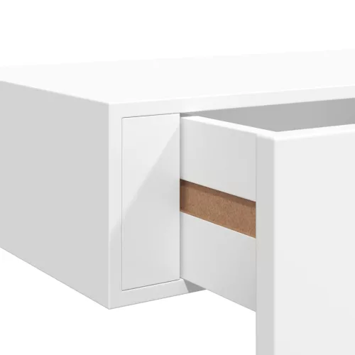Fehér MDF falra szerelhető fiókos polc 60 x 23,5 x 10 cm