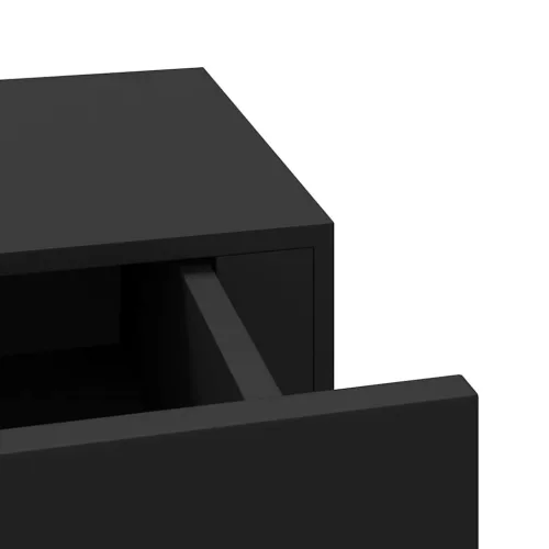 Fekete MDF falra szerelhető fiókos polc 60 x 23,5 x 10 cm