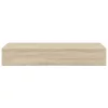 2 db tölgyszínű MDF falra szerelhető fiókos polc 60x23,5x10 cm
