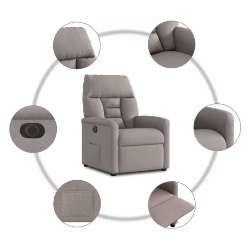 Tópszínű szövet elektromos dönthető fotel