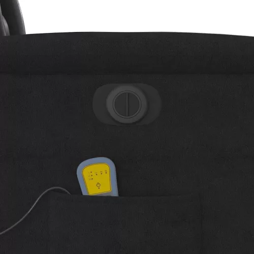 Fekete mikroszálas szövet elektromos dönthető masszázsfotel