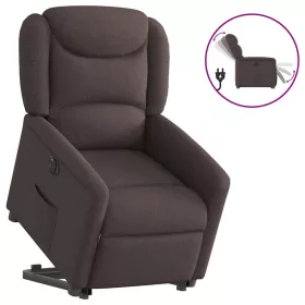   Elektromos felállást segítő sötétbarna szövet dönthető fotel