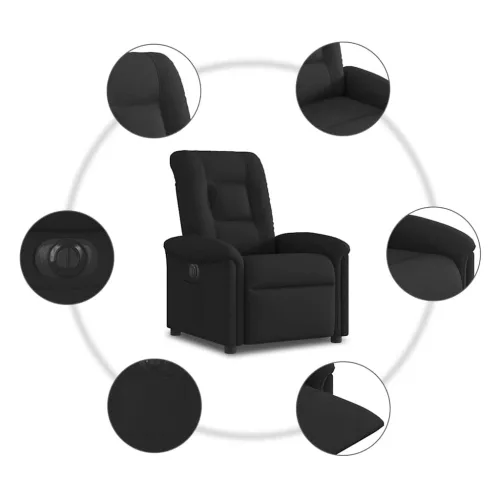 Fekete szövet elektromos dönthető fotel