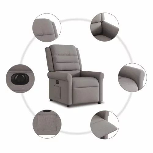 Tópszínű szövet elektromos dönthető fotel