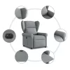 Világosszürke szövet elektromos dönthető fotel