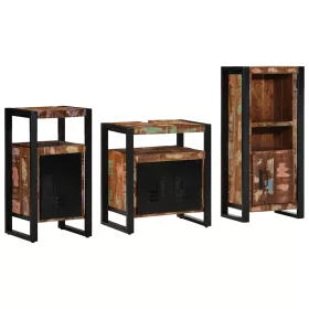   Fürdőszoba bútor szett 3 pcs Szilárd újrahasznosított fa