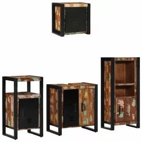   Fürdőszoba bútor szett 4 pcs Szilárd újrahasznosított fa
