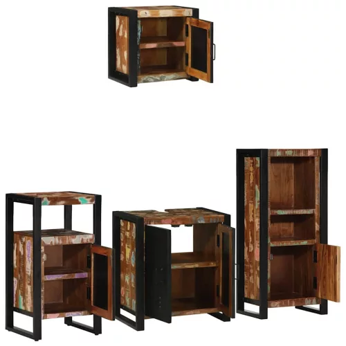 Fürdőszoba bútor szett 4 pcs Szilárd újrahasznosított fa