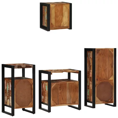 Fürdőszoba bútor szett 4 pcs Szilárd újrahasznosított fa