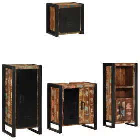   Fürdőszoba bútor szett 4 pcs Szilárd újrahasznosított fa