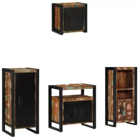   Fürdőszoba bútor szett 4 pcs Szilárd újrahasznosított fa