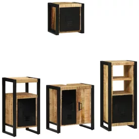   Fürdőszoba bútor szett polcokkal 4 pcs Barna Tömör Mangófát
