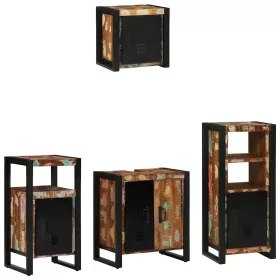   Fürdőszoba bútor szett 4 pcs Szilárd újrahasznosított fa