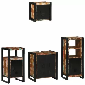   Fürdőszoba bútor szett 4 pcs Szilárd újrahasznosított fa