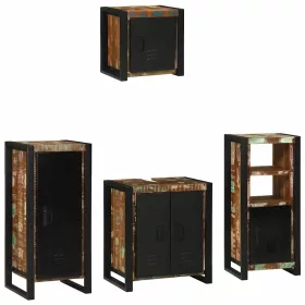   Fürdőszoba bútor szett 4 pcs Szilárd újrahasznosított fa
