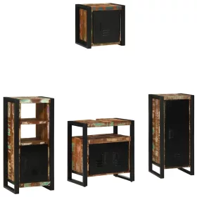   Fürdőszoba bútor szett 4 pcs Szilárd újrahasznosított fa