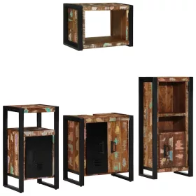   Fürdőszoba bútor szett 4 pcs Szilárd újrahasznosított fa