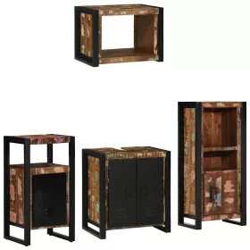   Fürdőszoba bútor szett 4 pcs Szilárd újrahasznosított fa