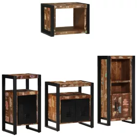   Fürdőszoba bútor szett 4 pcs Szilárd újrahasznosított fa