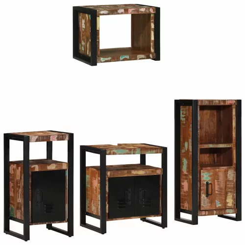 Fürdőszoba bútor szett 4 pcs Szilárd újrahasznosított fa