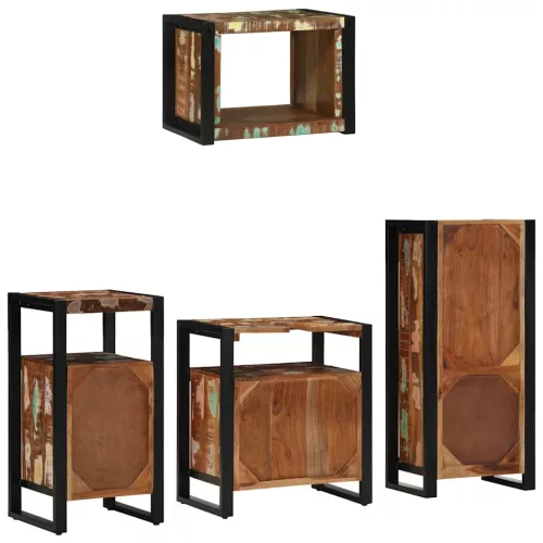 Fürdőszoba bútor szett 4 pcs Szilárd újrahasznosított fa