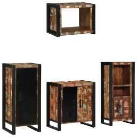   Fürdőszoba bútor szett 4 pcs Szilárd újrahasznosított fa