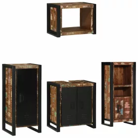   Fürdőszoba bútor szett 4 pcs Szilárd újrahasznosított fa