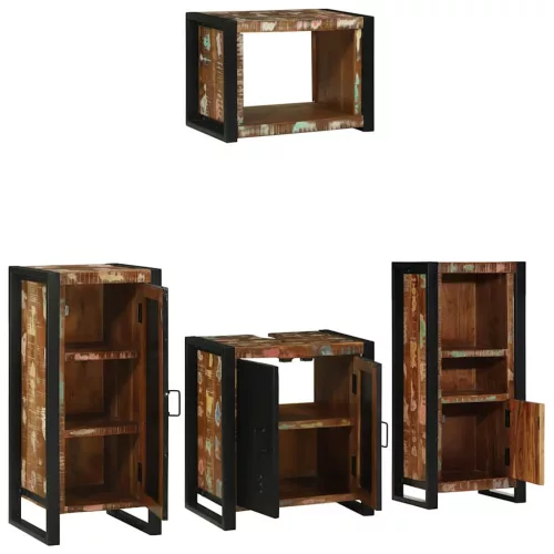 Fürdőszoba bútor szett 4 pcs Szilárd újrahasznosított fa
