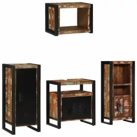   Fürdőszoba bútor szett 4 pcs Szilárd újrahasznosított fa