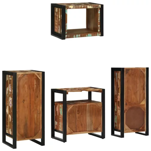 Fürdőszoba bútor szett 4 pcs Szilárd újrahasznosított fa