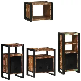   Fürdőszoba bútor szett 4 pcs Szilárd újrahasznosított fa