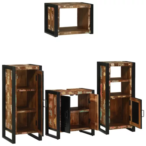Fürdőszoba bútor szett 4 pcs Szilárd újrahasznosított fa